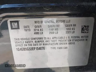 2014 Buick LaCrosse Leather with VIN 1G4GB5G32EF154876, listed as a IAAI auction lot 42093419 with 173,389 mi miles. Bid and sale history available at carsss.com. Image 9.