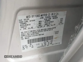 2004 Ford F-150 XLT z VIN 1FTPW14524KC80166, wystawiony jako IAAI lot #42738803 z przebiegiem 101 716 mil mil oraz . Historia ofert i sprzedaży dostępna na DreamBid. Obrazek 9.