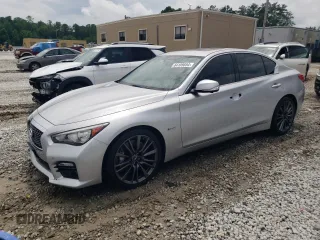 2016 Infiniti Q50 Red Sport 400 with VIN JN1FV7AP3GM421068, listed as a Copart auction lot 64109854 with 100,211 mi miles and Clean title. Bid and sale history available at DreamBid. Image 1.