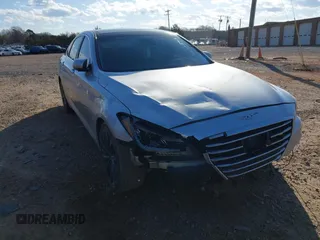 2015 Hyundai Genesis 5.0L with VIN KMHGN4JF2FU019625, listed as a IAAI auction lot 41809078 with 146,650 mi miles. Bid and sale history available at carsss.com. Image 1.