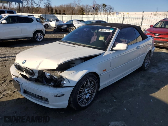 2002 BMW 3 Series 330Ci with VIN WBABS53462JU91473, listed as a Copart auction lot 42807925 with 178,930 mi miles and Salvage Title. Bid and sale history available at carsss.com. Image 1.