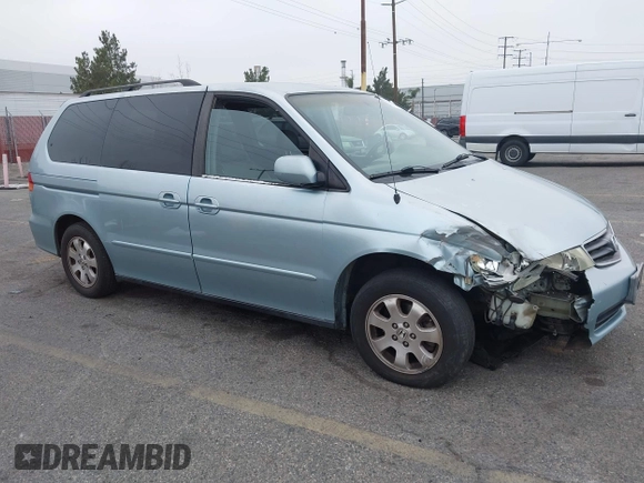 2003 Honda Odyssey EX-L with VIN 5FNRL18943B138444, listed as a IAAI auction lot 41498605 with 153,947 mi miles and . Bid and sale history available at DreamBid. Image 1.