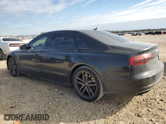 2017 Audi A8 Sport with VIN WAU43AFD5HN015873, listed as a Copart auction lot 87588055 with 122,351 mi miles and Salvage title. Bid and sale history available at DreamBid. Image 2.