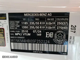 2025 Mercedes-Benz GLC with VIN W1NKM4HB0SF252124, listed as a Copart auction lot 44888245 with 397 mi miles and Salvage Title. Bid and sale history available at carsss.com. Image 13.