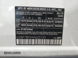 2010 Mercedes-Benz GL-Class GL 450 with VIN 4JGBF7BE9AA623133, listed as a Copart auction lot 75723614 with 212,851 mi miles and Salvage Title. Bid and sale history available at carsss.com. Image 13.