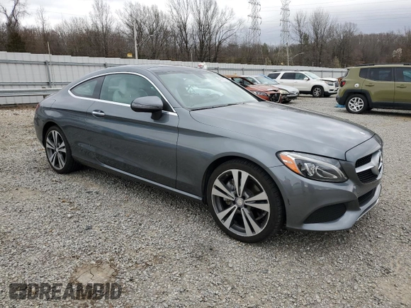 2017 Mercedes-Benz C 300 with VIN WDDWJ4JB3HF444647, listed as a Copart auction lot 47061125 with 48,172 mi miles and Salvage Title. Bid and sale history available at carsss.com. Image 4.