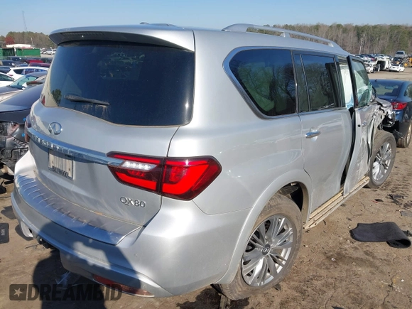 2020 Infiniti QX80 LUXE with VIN JN8AZ2NF2L9704045, listed as a IAAI auction lot 41781218 with 93,235 mi miles. Bid and sale history available at carsss.com. Image 4.