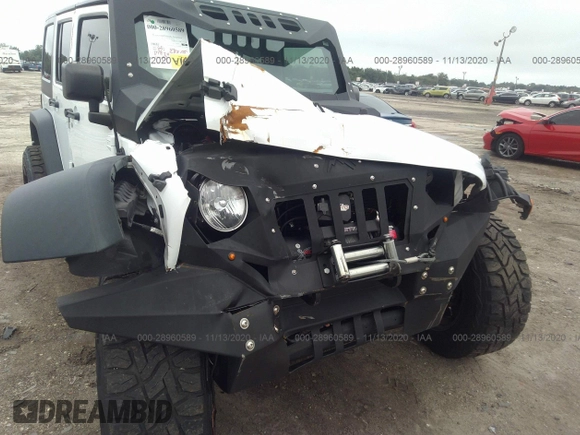 2016 Jeep Wrangler Unlimited Sport with VIN 1C4BJWDGXGL335825, listed as a IAAI auction lot 28960589 with 28,515 mi miles and . Bid and sale history available at DreamBid. Image 6.