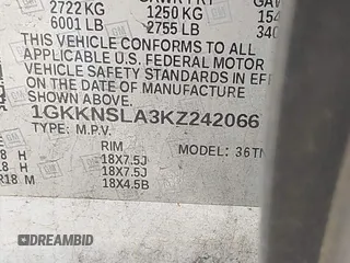 2019 GMC Acadia SLE with VIN 1GKKNSLA3KZ242066, listed as a IAAI auction lot 41421806 with 157,790 mi miles and . Bid and sale history available at DreamBid. Image 9.