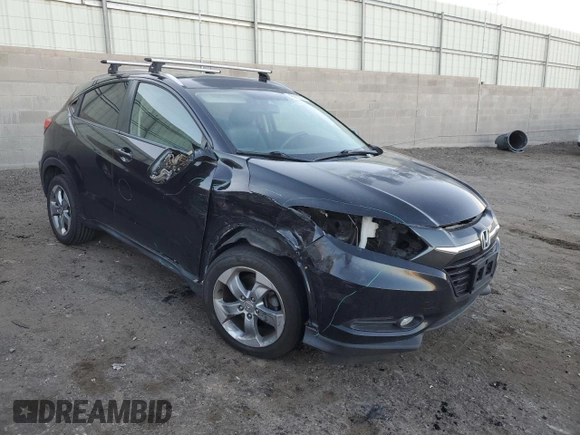 2016 Honda HR-V EX-L w/Navi with VIN 3CZRU6H73GM757539, listed as a Copart auction lot 48210275 with 0 mi miles and Salvage Title. Bid and sale history available at carsss.com. Image 4.
