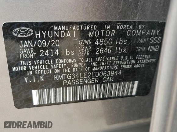 2020 Genesis G70 3.3T z VIN KMTG34LE2LU063944, wystawiony jako Copart lot #53938665 z przebiegiem 50 187 mil mil oraz Czysty tytuł • Clean title. Historia ofert i sprzedaży dostępna na DreamBid. Obrazek 12.