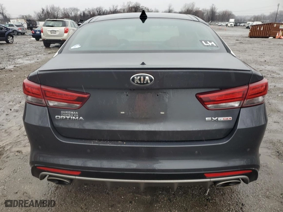 2017 Kia Optima SX with VIN 5XXGW4L21HG125603, listed as a Copart auction lot 84327794 with 75,342 mi miles and Salvage Title. Bid and sale history available at carsss.com. Image 6.