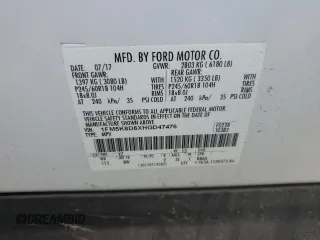 2017 Ford Explorer XLT with VIN 1FM5K8D8XHGD47476, listed as a Copart auction lot 50155845 with 80,763 mi miles and Salvage Title. Bid and sale history available at DreamBid. Image 13.