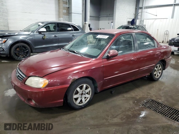 2003 Kia Spectra with VIN KNAFB121735217341, listed as a Copart auction lot 72016504 with 116,224 mi miles and Salvage Title. Bid and sale history available at DreamBid. Image 1.