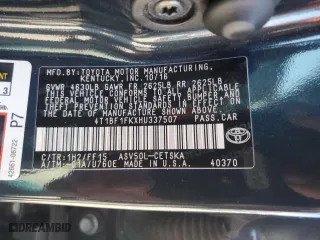 2017 Toyota Camry XLE with VIN 4T1BF1FKXHU337507, listed as a Copart auction lot 49621565 with 111,173 mi miles and Salvage Title. Bid and sale history available at carsss.com. Image 12.