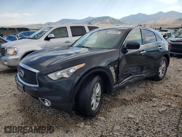 2017 Infiniti QX70 with VIN JN8CS1MW6HM415277, listed as a Copart auction lot 63038955 with 151,451 mi miles and Salvage title. Bid and sale history available at DreamBid. Image 1.
