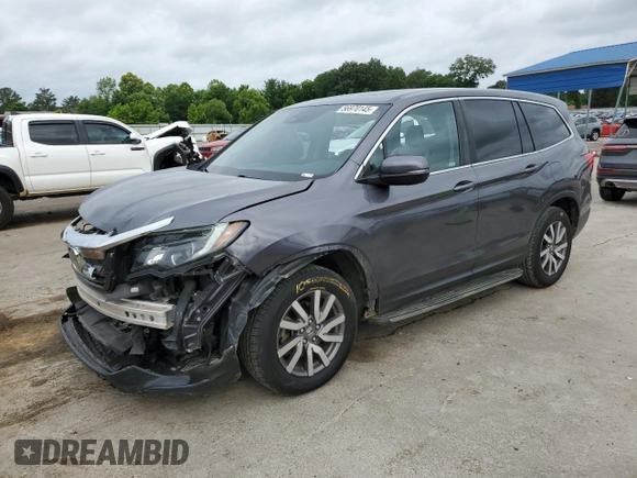 2021 Honda Pilot EX-L z VIN 5FNYF5H50MB036356, wystawiony jako Copart lot #56970145 z przebiegiem 77 625 mil mil oraz Szkoda całkowita • Salvage title. Historia ofert i sprzedaży dostępna na DreamBid. Obrazek 1.