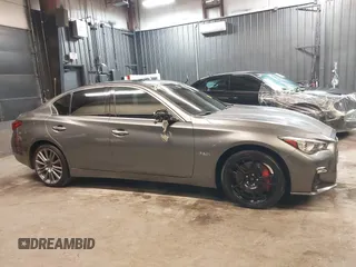 2018 Infiniti Q50 RED SPORT 400 with VIN JN1FV7AR9JM480988, listed as a IAAI auction lot 41662256 with 82,392 mi miles. Bid and sale history available at carsss.com. Image 14.