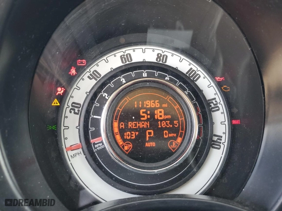 2015 FIAT 500 Pop with VIN 3C3CFFAR1FT656641, listed as a Copart auction lot 52773925 with 111,966 mi miles and Salvage Title. Bid and sale history available at carsss.com. Image 9.