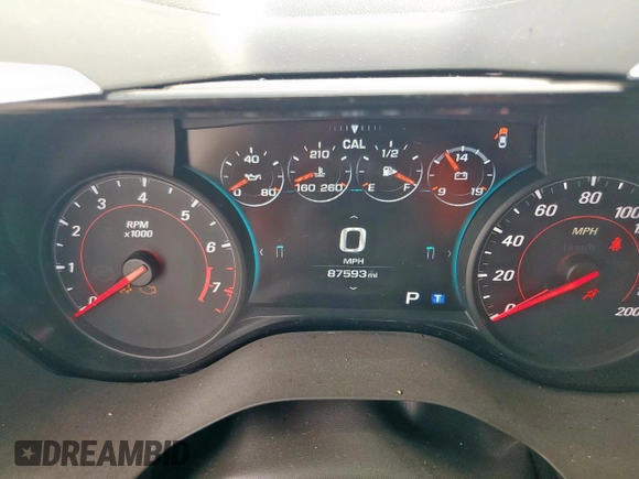 2018 Chevrolet Camaro 2SS with VIN 1G1FH1R77J0126746, listed as a Copart auction lot 57275265 with 87,593 mi miles and Salvage title. Bid and sale history available at DreamBid. Image 9.