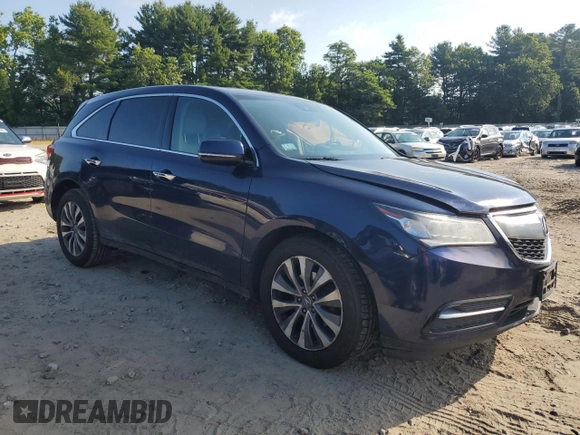 2016 Acura MDX Technology with VIN 5FRYD4H45GB054524, listed as a Copart auction lot 64028205 with 105,750 mi miles and Salvage title. Bid and sale history available at DreamBid. Image 4.