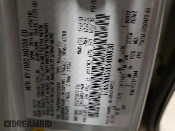 2014 Ford Fusion SE with VIN 1FA6P0HD5E5400830, listed as a Copart auction lot 83762524 with Not Provided miles and Salvage Title. Bid and sale history available at DreamBid. Image 12.