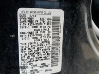 2014 Nissan Murano SL with VIN JN8AZ1MW7EW508828, listed as a Copart auction lot 50428474 with 76,551 mi miles and Salvage Title. Bid and sale history available at carsss.com. Image 14.