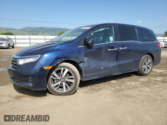 2023 Honda Odyssey Touring z VIN 5FNRL6H89PB052833, wystawiony jako Copart lot #53549185 z przebiegiem 49 471 mil mil oraz Szkoda całkowita • Salvage title. Historia ofert i sprzedaży dostępna na DreamBid. Obrazek 1.