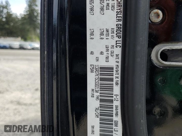 2012 Ram 1500 Express with VIN 1C6RD7KT5CS322130, listed as a Copart auction lot 56565125 with 177,589 mi miles and Salvage title. Bid and sale history available at DreamBid. Image 12.