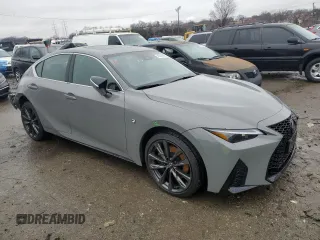 2024 Lexus IS 350 F Sport with VIN JTHGZ1E20R5037472, listed as a Copart auction lot 43313995 with 4,094 mi miles and Salvage title. Bid and sale history available at DreamBid. Image 4.