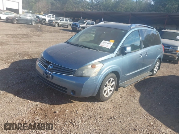 2009 Nissan Quest S with VIN 5N1BV28U89N103840, listed as a IAAI auction lot 41674318 with 194,857 mi miles. Bid and sale history available at carsss.com. Image 2.