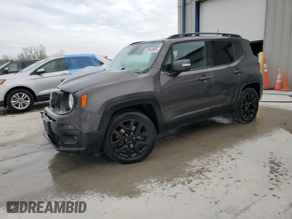 2018 Jeep Renegade Latitude z VIN ZACCJABB3JPG81927, wystawiony jako Copart lot #52442985 z przebiegiem 72 256 mil mil oraz Szkoda całkowita • Salvage title. Historia ofert i sprzedaży dostępna na DreamBid. Obrazek 1.