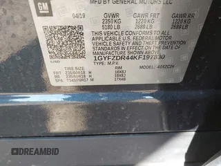 2019 Cadillac XT4 AWD Premium Luxury with VIN 1GYFZDR44KF197830, listed as a IAAI auction lot 41795431 with 54,106 mi miles and . Bid and sale history available at DreamBid. Image 9.