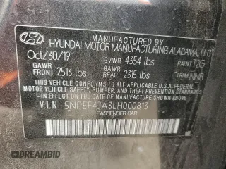 2020 Hyundai Sonata SEL z VIN 5NPEF4JA3LH000813, wystawiony jako Copart lot #50511305 z przebiegiem 57 424 mil mil oraz Szkoda całkowita • Salvage title. Historia ofert i sprzedaży dostępna na DreamBid. Obrazek 12.
