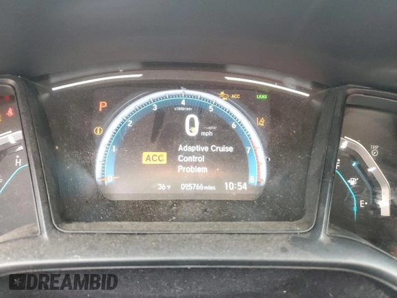 2019 Honda Civic LX with VIN 19XFC2F66KE041011, listed as a Copart auction lot 88009095 with 95,766 mi miles and Salvage Title. Bid and sale history available at DreamBid. Image 9.