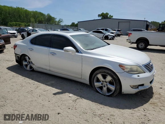 2010 Lexus LS 460 with VIN JTHBL5EF6A5099663, listed as a Copart auction lot 53441535 with Not provided miles and Salvage title. Bid and sale history available at DreamBid. Image 4.