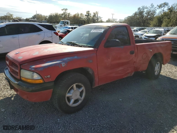 1997 Dodge Dakota "S" with VIN 1B7FL26Y9VS164210, listed as a Copart auction lot 87233344 with 0 mi miles and Salvage Title. Bid and sale history available at carsss.com. Image 1.