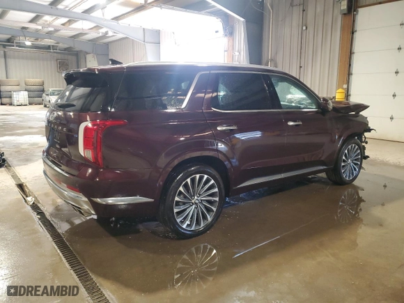 2024 Hyundai Palisade Calligraphy with VIN KM8R74GE8RU654886, listed as a Copart auction lot 48229555 with 12,957 mi miles and Clean Title. Bid and sale history available at carsss.com. Image 3.
