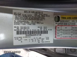 2012 Ford Fusion S with VIN 3FAHP0GA3CR127140, listed as a IAAI auction lot 42127986 with 83,447 mi miles and . Bid and sale history available at carsss.com. Image 9.