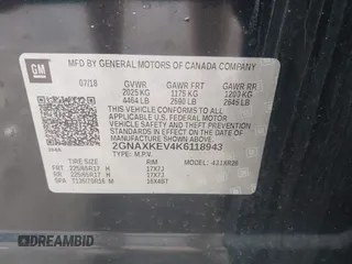 2019 Chevrolet Equinox LT with VIN 2GNAXKEV4K6118943, listed as a IAAI auction lot 42075986 with 100,000 mi miles and . Bid and sale history available at carsss.com. Image 9.
