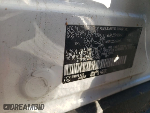 2022 Toyota RAV4 XLE with VIN 2T3P1RFV8NW299890, listed as a Copart auction lot 81045724 with 51,506 mi miles and Salvage title. Bid and sale history available at DreamBid. Image 16.
