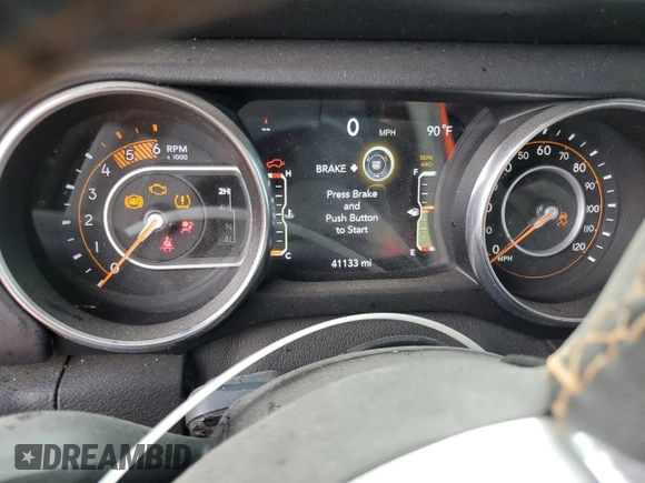 2021 Jeep Wrangler Unlimited Sahara High Altitude with VIN 1C4HJXEM0MW669053, listed as a Copart auction lot 77032134 with 41,133 mi miles and Salvage title. Bid and sale history available at DreamBid. Image 9.