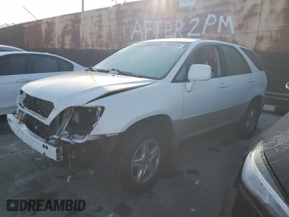 1999 Lexus RX 300 Luxury SUV with VIN JT6HF10U8X0023926, listed as a Copart auction lot 86988054 with 0 mi miles and Salvage Title. Bid and sale history available at carsss.com. Image 1.