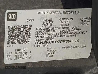 2023 Chevrolet Suburban LT with VIN 1GNSKCKD7PR390516, listed as a IAAI auction lot 41640622 with 42,803 mi miles and . Bid and sale history available at DreamBid. Image 9.