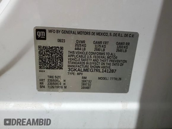 2024 GMC Terrain SLE z VIN 3GKALMEG7RL141287, wystawiony jako Copart lot #51591125 z przebiegiem 25 241 mil mil oraz Szkoda całkowita • Salvage title. Historia ofert i sprzedaży dostępna na DreamBid. Obrazek 15.