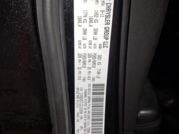 2012 Dodge Durango Crew with VIN 1C4SDHDT1CC121834, listed as a Copart auction lot 44874023 with 159,477 mi miles and Salvage title. Bid and sale history available at DreamBid. Image 14.