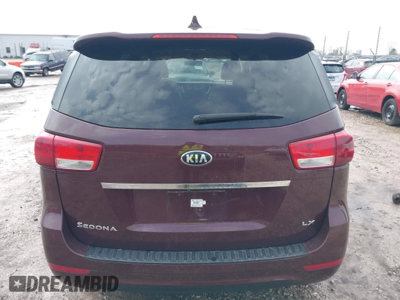 2017 Kia Sedona LX with VIN KNDMB5C12H6236364, listed as a IAAI auction lot 41924391 with 100,546 mi miles. Bid and sale history available at carsss.com. Image 16.