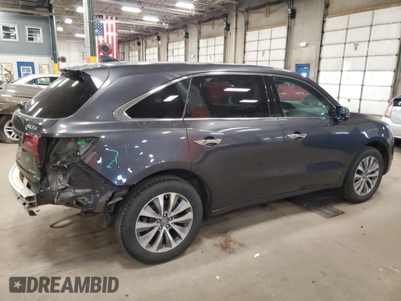 2014 Acura MDX Tech Pkg with VIN 5FRYD4H45EB028762, listed as a Copart auction lot 52943195 with 86,249 mi miles and Salvage Title. Bid and sale history available at carsss.com. Image 3.