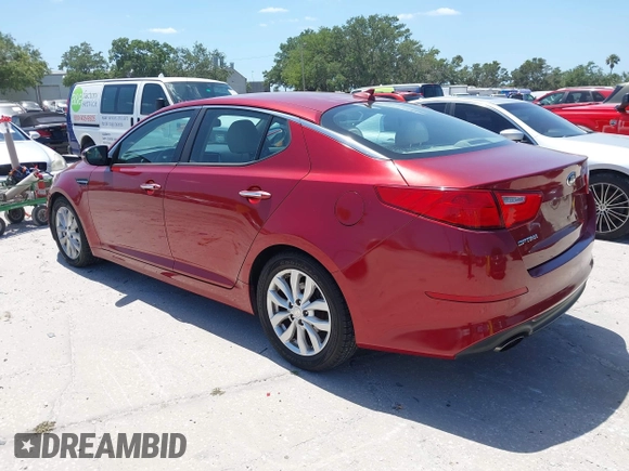 2014 Kia Optima LX with VIN 5XXGM4A75EG329546, listed as a IAAI auction lot 42159226 with 200,963 mi miles. Bid and sale history available at carsss.com. Image 3.