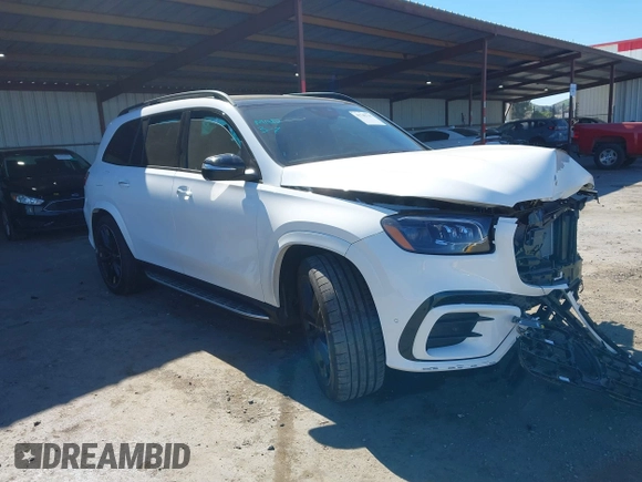 2025 Mercedes-Benz GLS 450 with VIN 4JGFF5KE5SB338205, listed as a IAAI auction lot 41748715 with 3,796 mi miles and . Bid and sale history available at DreamBid. Image 1.